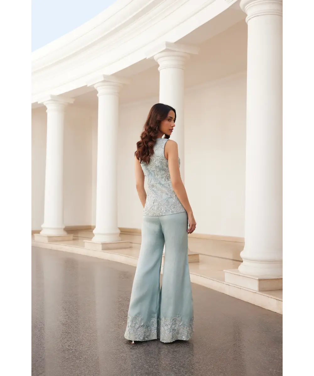 SANYA GULATI- Powder Blue Peplum and Pants